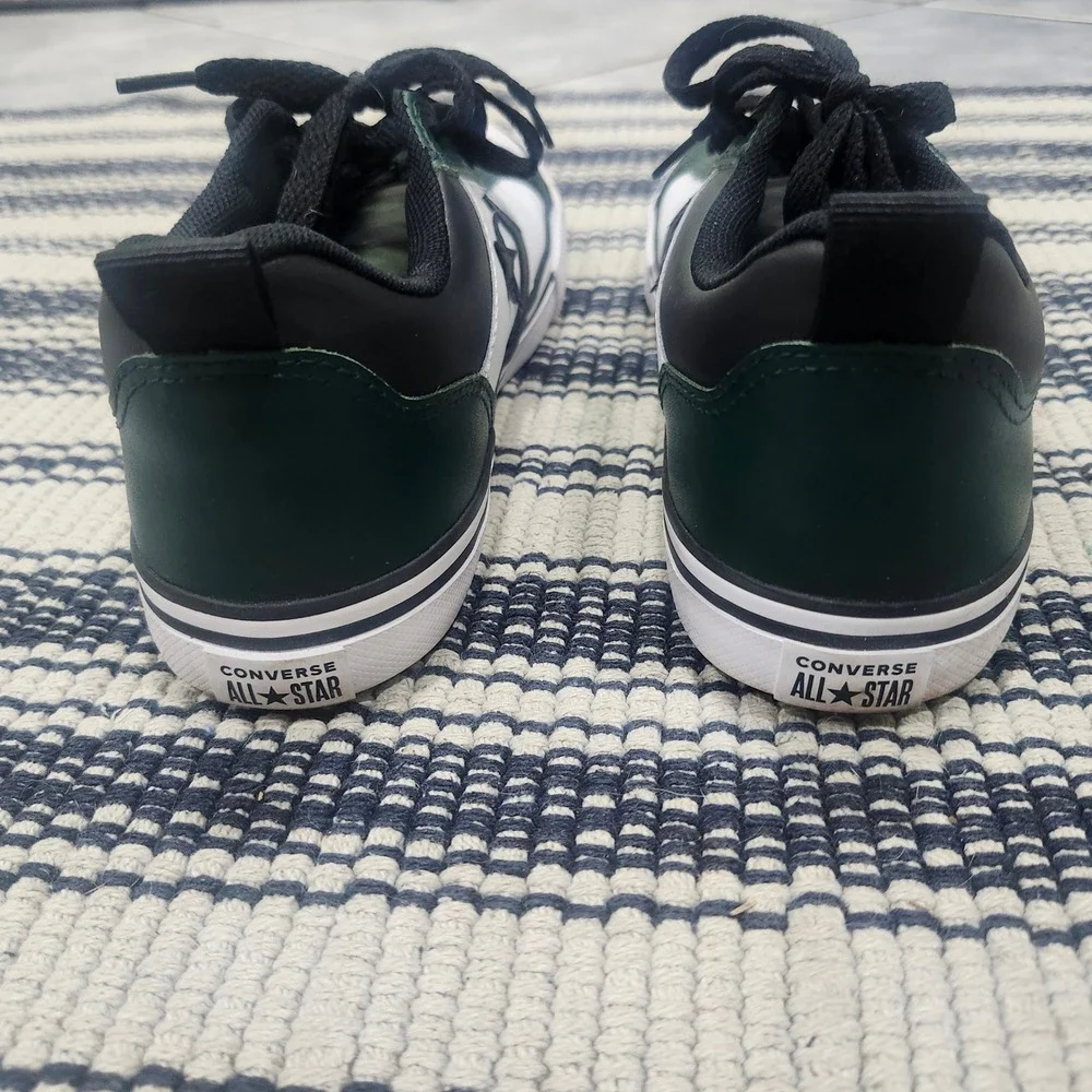 Converse Star Player 76 Kids Shoes White Green Black Leather A09331C Size 6Y